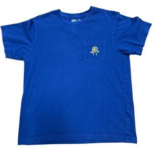 Uniqlo Keith Haring Pocket Tee Womens S Navy Blue Signature Logo Crewneck